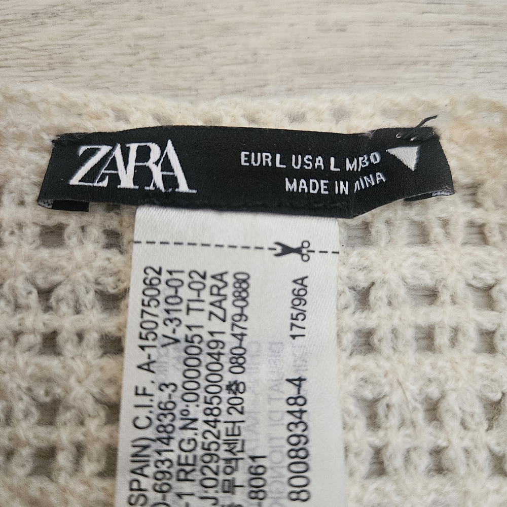 ZARA Crochet Spaghetti Strap Crop Tank Top Size L - Picture 4 of 4